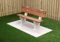 Parkbank Beton mit Unterplatte  / (Farbe) naturell