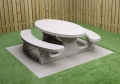 Picknickset Beton oval  / (Ausführung) Standard / (Farbe) naturell Beton